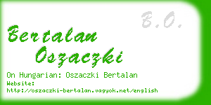 bertalan oszaczki business card